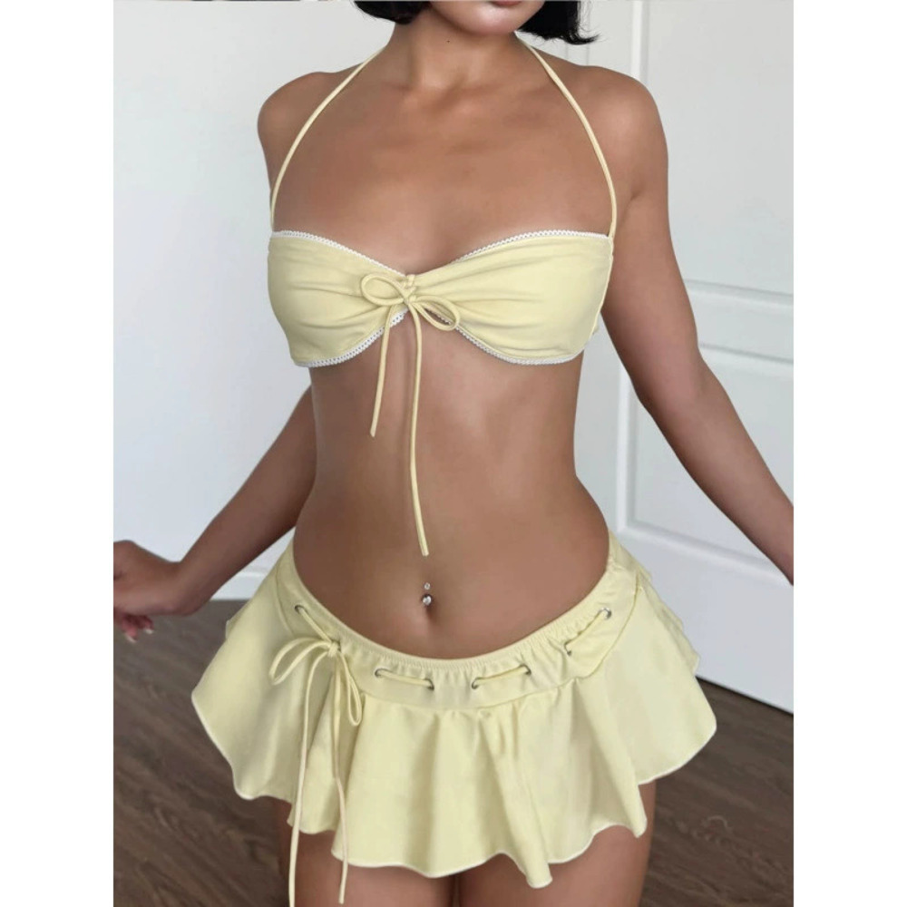 Zara Summer Beach Vacation Style Halter Top and A-Line Skirt 2-Piece Set